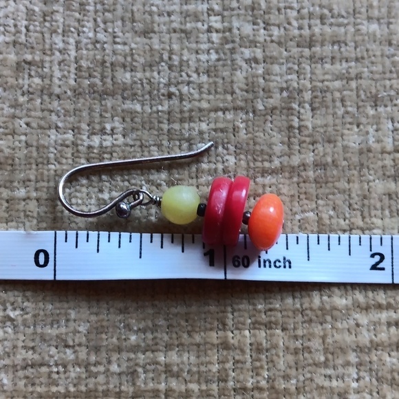 Silver Tone Beaded Hook Earrings - Picture 4 of 6